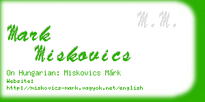 mark miskovics business card